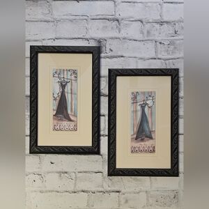 Paris Fashion Wall Art Set Framed Dress Prints Boutique Decor